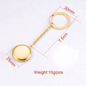Stainless Steel Heart Blank Keychain Laser Engraving Memory Photo Pocket Gold Plated Locket Charm Custom Photo Key Chain Pendant - Product Image 4