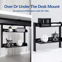 Supports de rangement métalliques à double niveau, réglables et détachables, à clipser sur les bureaux, pour la gestion des accessoires et des fournitures de bureau dans le salon