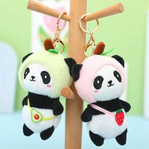 Lindo Panda de dibujos animados muñeca llavero colgante animales de peluche al por mayor llaveros de peluche juguetes para niños regalos Peludo bolsa encantos - Product Image 2
