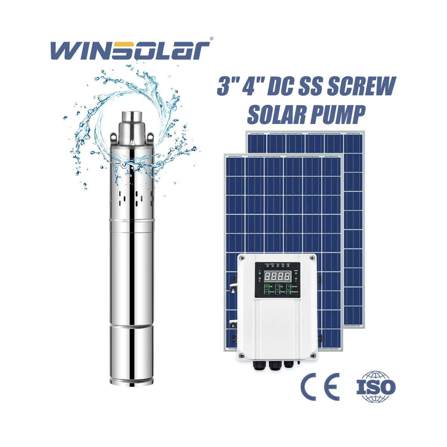 Winsolar Bomba 0,5hp 0.5 Pk Vermogen Zonne-Irrigatie Waterpompsysteem Voor Diepe Put