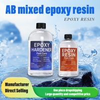 Résine époxy liquide AB transparente comme du cristal, kit de coulée profonde avec durcisseur, idéal pour les créations artistiques sur table en bois, les projets floraux DIY