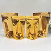 Sacs Doypack Brillants Dorés Transparents en Gros pour Usine, 50g 100g 200g, Qualité Alimentaire, avec Fermeture Éclair, pour Snacks, Noix et Emballage Alimentaire