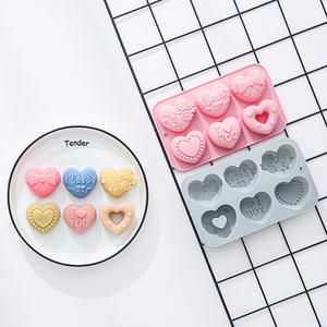 Moldes de Silicona Antiadherentes en Forma de Corazón para Pasteles, Reutilizables, de Grado Alimenticio, Lindos Moldes Magnéticos de Silicona para Chocolate, Dulces y Hielo - Product Image 4