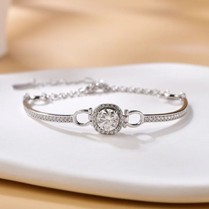 <span class=keywords><strong>Pulsera</strong></span> <span class=keywords><strong>de</strong></span> eslabones con moissanita <span class=keywords><strong>de</strong></span> 1,2 quilates, elegante y con estilo, chapada en rodio, plata <span class=keywords><strong>de</strong></span> ley 925, engaste <span class=keywords><strong>de</strong></span> garra perfecto - Product Image 4