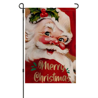 Westie Weihnachtsmann Gartenflagge Weihnachtsbriefkasten Dekorative Hofflagge Banner für Terrasse Kunstwerk für Blumenbeete Größe