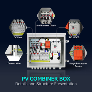 VEICHI Supply 1000V 18 Ways in and 1 Out Solar Metal IP65 IP66 Metal Shell Waterproof <strong>Combiner</strong> Box for Rooftop Installations - Product Image 2