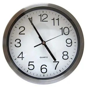 10 "ronda de acero inoxidable izquierda Reloj de pared