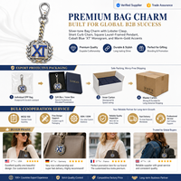 Élégante chaîne de sac bicolore argent-or en alliage de zinc, type gourmette, avec fermoir mousqueton et pendentif carré