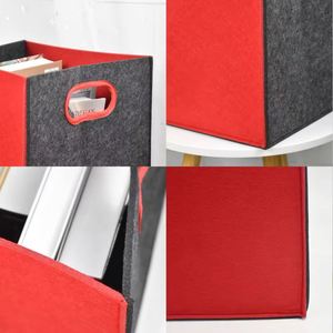 Cesta de almacenamiento de fieltro apilable Contenedores para niños Caja de almacenamiento de tela de fieltro rectangular hecha a mano plegable Contenedores de cubos - Product Image 3