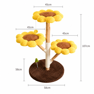 Arbre d'intérieur en forme de tournesol avec plateformes d'activités et corde en sisal, fabriqué par une usine OEM certifiée BSCI - Product Image 2