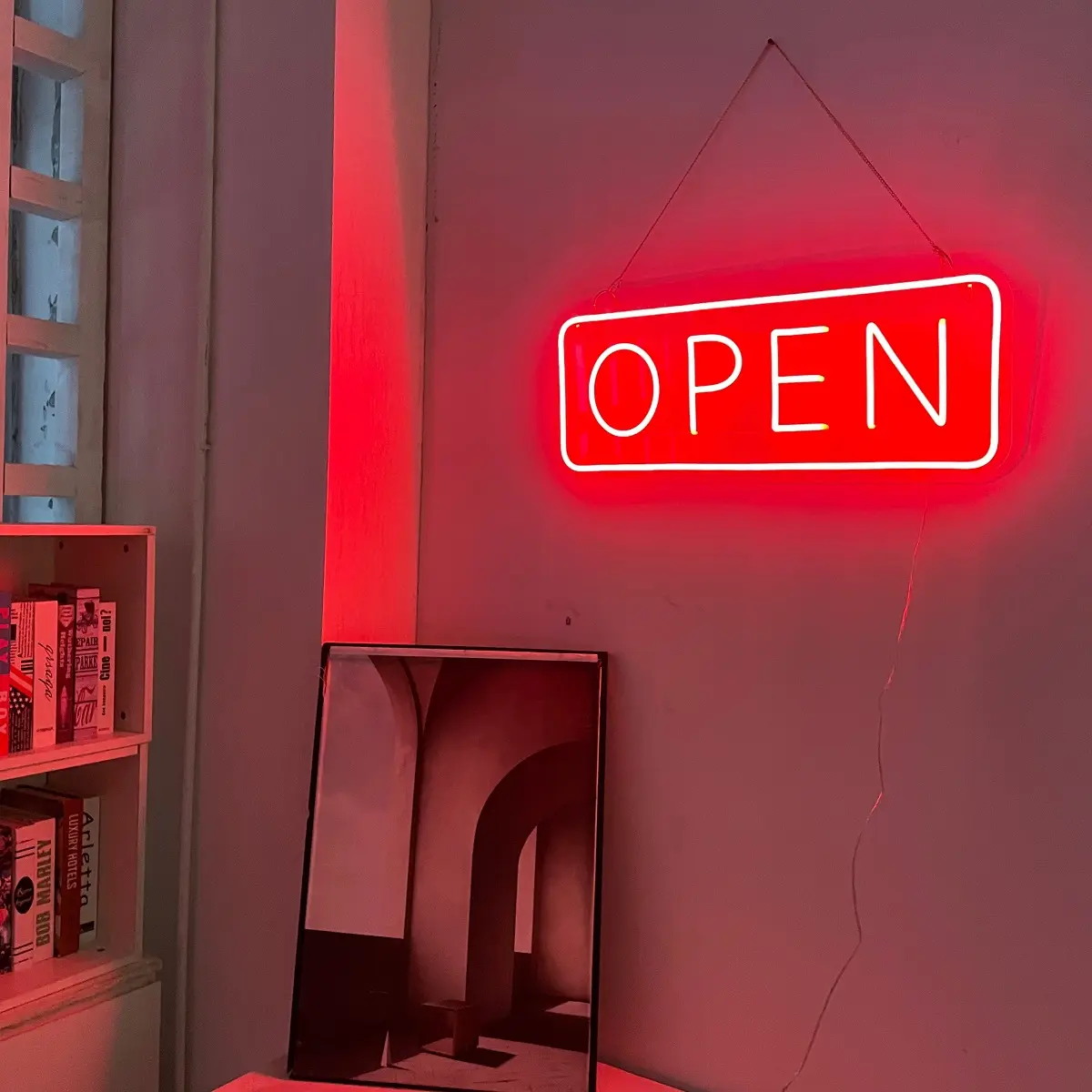 Store Front Neon Sign Open Close Sign Shop Open Hanging Business Lighting Advertising Led Logo Custom