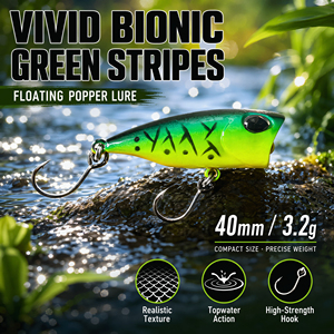 XIDIAOYU 1 ud. Señuelo de pesca Mini <span class=keywords><strong>Whopper</strong></span>, señuelos pequeños de 4 cm y 3.2 g, micro poppers, cebo artificial para pesca de lubina y trucha - Product Image 4