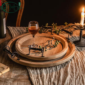 Bandeja Decorativa de Madera Rectangular con Asa, para Fotografía de Still Life Navideño, Bandeja para Servir en la Chimenea - Product Image 2