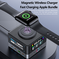 Chargeur sans fil magnétique 200W à 8 ports avec charge rapide 15W, hub QC3.0 PD pour ordinateur portable, téléphone portable, montre connectée, ignifuge, OCP