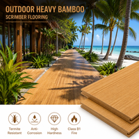 Planche de terrasse en bambou haute densité à clipser pour extérieur, balcon, patio, avec rainures et languettes, aspect bois, pour parc
