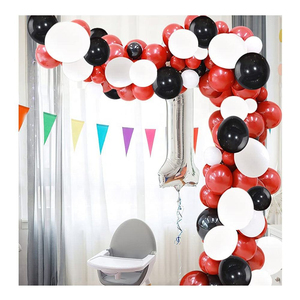 100 pièces de décoration pour la Saint-Valentin, mariage, <span class=keywords><strong>anniversaire</strong></span>, fête, <span class=keywords><strong>guirlande</strong></span> d'arche de ballons en latex <span class=keywords><strong>rouge</strong></span>, blanc et noir - Product Image 2