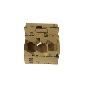 Custom 6 4 bottle printed corrugated paper box for wine beer carrier