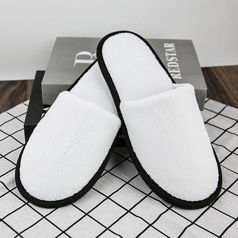 Spa Guest Comfortable White Open Toe Four Season Wholesale Disposable Bathroom Soft Slippers For Hotel
