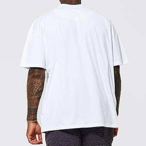 Summer Drop Shoulder Designer Shirt Streetwear <b>Plain</b> Oversized T-shirt Heavyweight 100% Cotton Blank T Shirt Manufacturer - Product Image 2