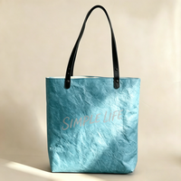 Sac fourre-tout en papier Tyvek vierge, léger, couleur unie, pour courses, réutilisable, petit MOQ
