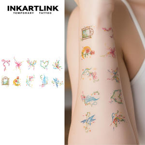 สติกเกอร์สัก<span class=keywords><strong>ลาย</strong></span>ชั่วคราวสีสันสดใสแบบกำหนดเอง ขายดี เป็นมิตรกับสิ่งแวดล้อม ติดทนนาน <span class=keywords><strong>ลาย</strong></span>สีขาวสำหรับผู้หญิง ให้เอฟเฟกต์สมจริง - Product Image 2