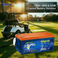 Batterie LiFePO4 à décharge profonde pour voiturette de golf 25.6V 120AH Grade A Solaire 6000 Cycles BMS intelligent Bus CAN Terminal M8 CE RoHS IP67 OEM ODM