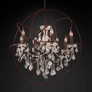 Foucault Gyro Crystal Chandelier Decoration Clear Crystal Droplight American Country Restoring Ancient Ways Pendant Light