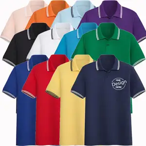 ओएम थोक खाली कपास ठोस रंग नौसेना ग्रीष्मकालीन पोलो शर्ट कस्टम मुद्रित सादे नारंगी गोल्फ पोलो टी शर्ट पुरुषों के साथ पुरुषों
