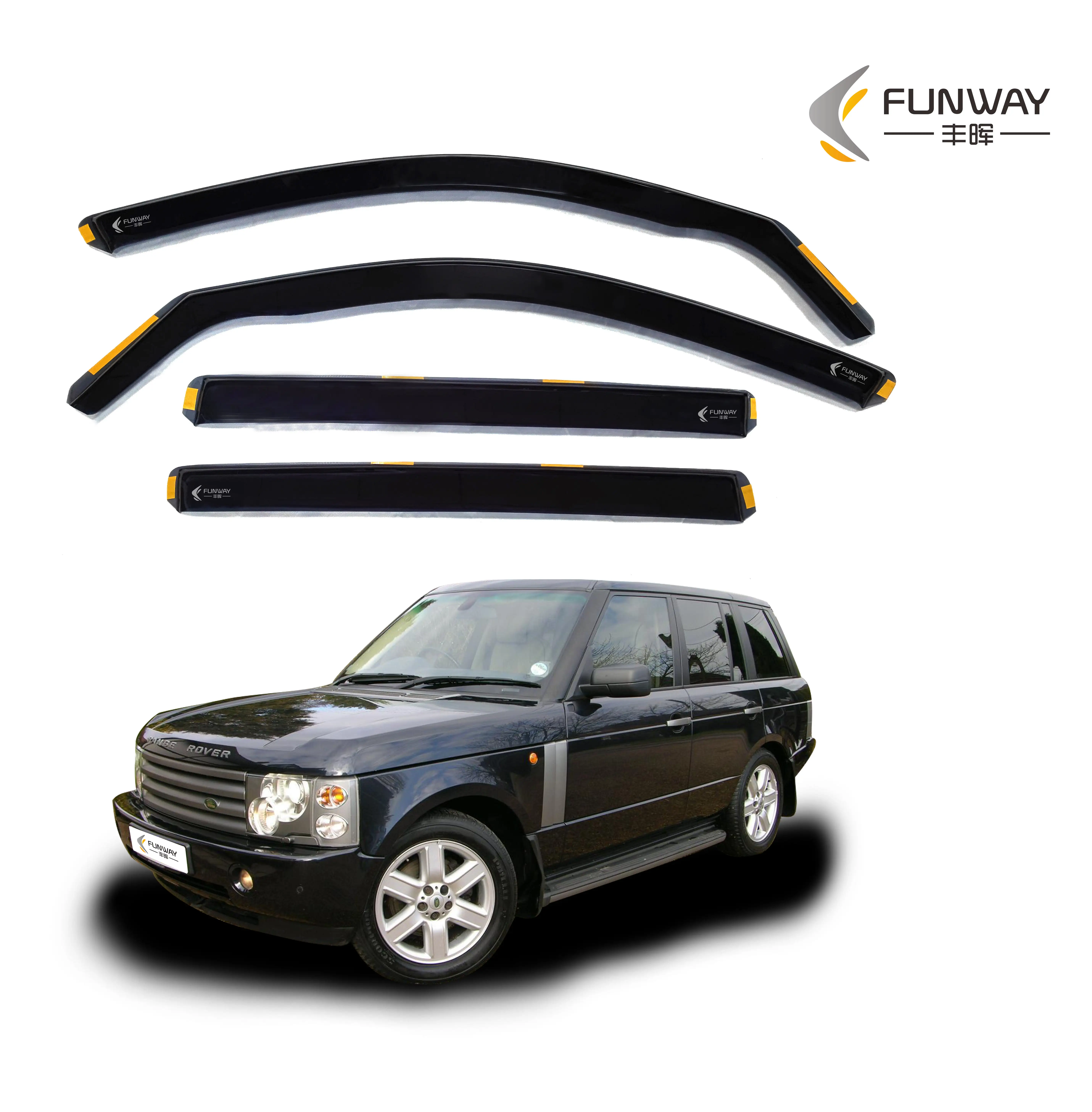 Auto-Seitenvisier Wind Sonne Regenfenster Deflektoren geeignet für RANGE ROVER MK3 2002-2012 5-Türen-SUV