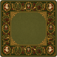 Tapis de Mahjong de Noël 31,5x31,5 pouces, thème classique vert, rouge et or pour les soirées de jeu en famille