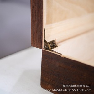 Caja de almacenamiento cuadrada de madera con tapa abatible, caja de embalaje para el hogar y uso diario, a prueba de polvo, caja de almacenamiento de madera color carbón. - Product Image 2