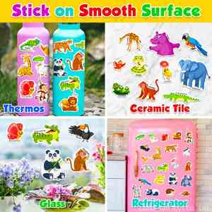 Waterproof Silicone Stickers Cartoon Animal Theme Reusable Jelly Sticker Kids Travel Activity <b>Book</b> - Product Image 5