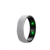 Bague connectée V3 en acier inoxydable mat et résine pour couples, avec suivi de la fréquence cardiaque, de l'oxygène sanguin, du sommeil et de l'humeur, et fonctionnalités IA