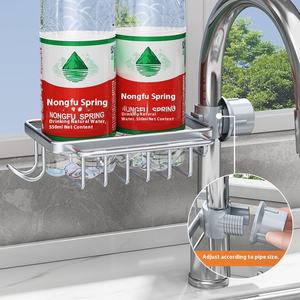 طبقة واحدة قائمة نوع معدني صنبور المطبخ رف التخزين بالوعة غسل الصحون الخضار الصلب الكرة الاسفنج استنزاف رف سهل - Product Image 3