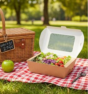 Caja para Ensaladas de Papel Recubierto Premium con Laminado Mate y Ventanas de PET, Contenedor de Alimentos Desechable Ecológico - Product Image 6