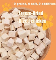 Friandises lyophilisées pour chats et chiens : cubes de poitrine de poulet naturels, riches en protéines, faibles en gras, saines pour la santé cardiaque