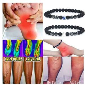 <span class=keywords><strong>Tobillera</strong></span> de plata Unisex con cuentas de piedra Natural, piedras de hematita redondas esmeriladas coloridas, joyería de diamantes, <span class=keywords><strong>tobillera</strong></span> magnética <span class=keywords><strong>adelgazante</strong></span> - Product Image 3