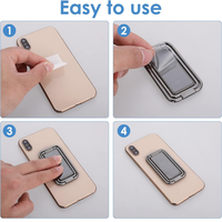 Ayarlanabilir katlanabilir çok açılı el kavrama dağı Metal çift halka telefon standı parmak Kickstand araba manyetik cep telefon tutucu