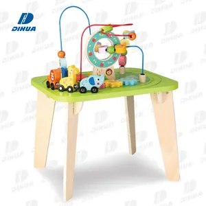 Happy Earth-Houten Speelgoed Montessori Vroege Educatie Houten Activiteitentafel Voor Baby 'S Sensorisch Doolhof En Auto Track Speeltafel Speelgoed