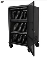 Chariot de charge pour 36 appareils (ordinateurs portables, tablettes, iPad) – Protection IP20, acier laminé à froid et aluminium, charge rapide et sécurisée