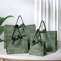 Sac cadeau portable vert foncé classique avec impression couleur pour bijoux, cosmétiques, shopping, vêtements - Design raffiné