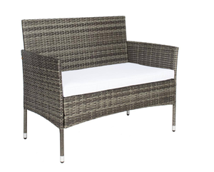 Set Divano da Esterno Moderno in Metallo e Rattan PE, Impermeabile, Pieghevole, Comodo, 4 Posti, <span class=keywords><strong>per</strong></span> Cortile e <span class=keywords><strong>Giardino</strong></span> - Product Image 4