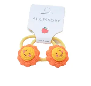 New Cute Hair Accessories Sun And Moon Head Rope Hair Ties For Kids Sweet Kids Elastic Hair Ties Rubber Band