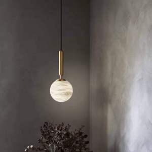 Modern Minimalist Marble Pendant <b>Light</b> Round E27 Bulb Base For Home Dining Bedroom Island <b>Lighting</b> - Product Image 4