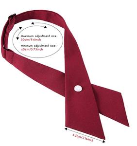 Solid Color Criss-Cross Tie, Girls' School Uniform Cross Adjustable Bowtie - Product Image 6