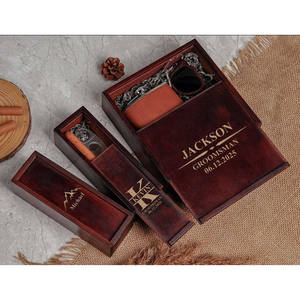 Caja de madera con tapa deslizante Color marrón antiguo Tamaño OEM Precio de fábrica al por mayor - Product Image 6