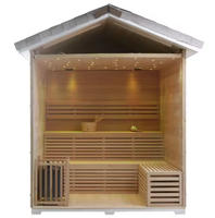 Sauna électrique moderne de luxe en bois de pin massif, type chalet triangulaire, 12 kW, avec fonction vapeur humide, panneau de commande 220 V