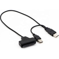 Fabricación de fábrica Venta caliente Dual USB 2,0 a 2,5 "Cable adaptador de disco duro SATA-Convertidor SATA a USB 2,0 para SSD/HDD