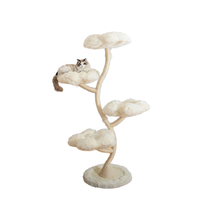 Grand arbre à chat multi-niveaux en fer forgé robuste avec maisonnette