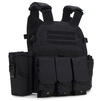 Gilet tactique Oxford Molle série JSH 900D avec fermeture à glissière à dégagement rapide et couche intermédiaire d'ordinateur